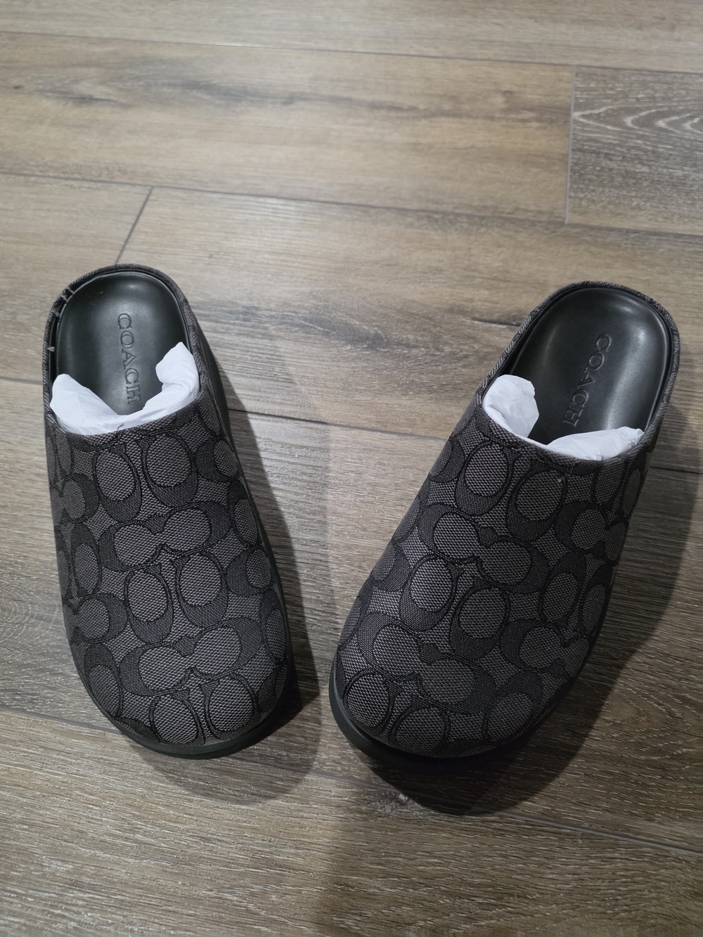 Coach Charcoal Signature C Mule Clogs
